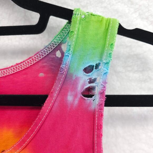 Riot Society Tie Dye Distressed Torn California Tank Top Large - Picture 4 of 9